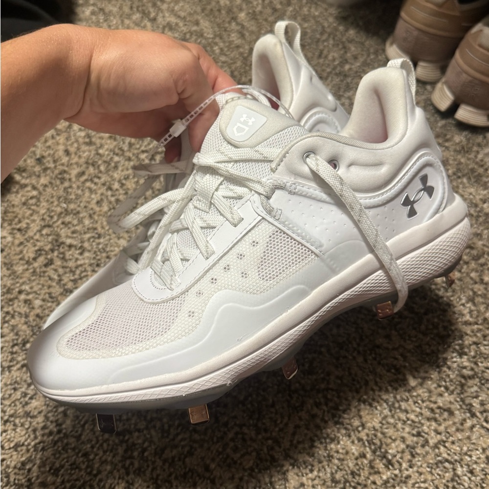 Under Armour White Athletic Cleats